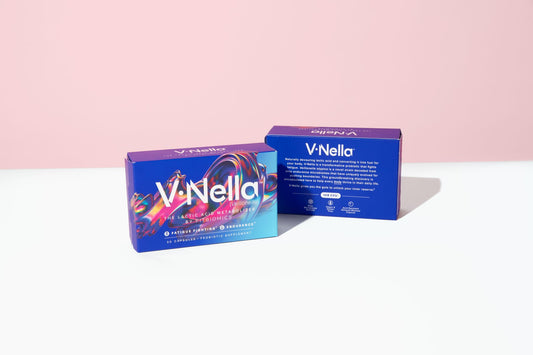 2 boxes of vnella one backwards with a pink background